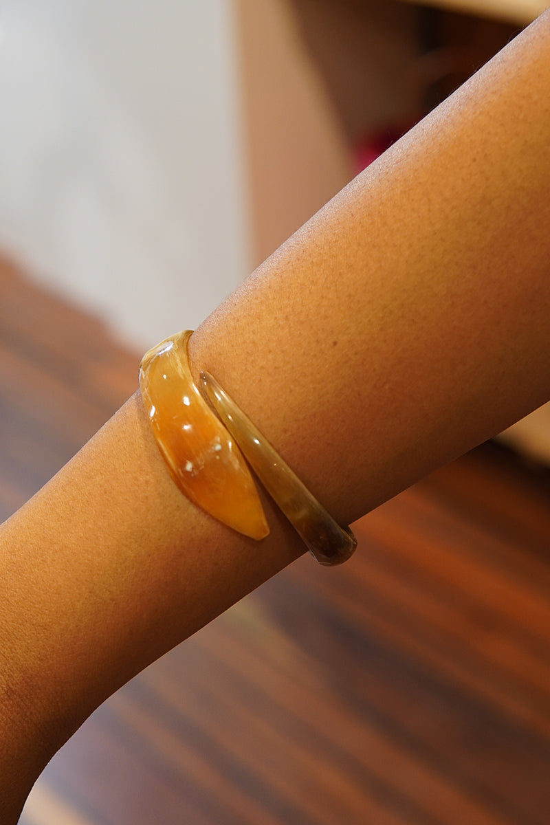 Bracelet naturel • Anneau serpent • Corne de zébu de Madagascar