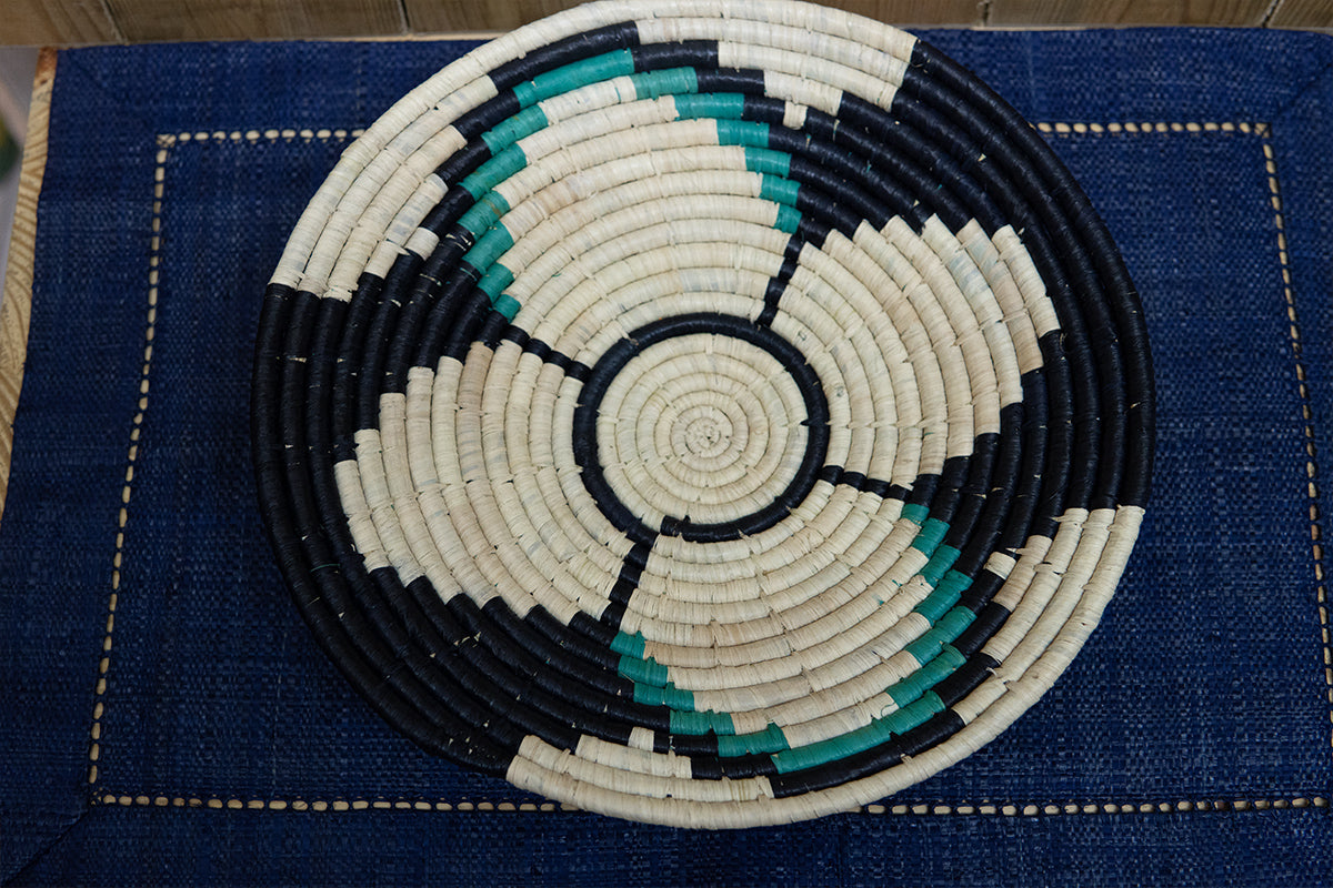 Corbeille • Design fleur • Turquoise